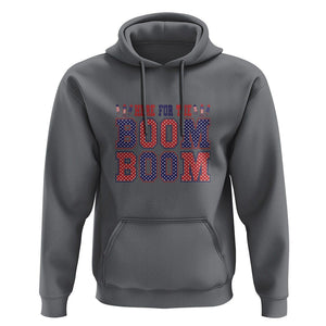 4th Of July Hoodie Here For The Boom Patriotic Independence Day TS09 Charcoal Print Your Wear
