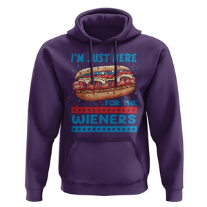 4th Of July Hoodie I'm Just Here For The Wieners Patriotic Hot Dog TS09 Purple Print Your Wear