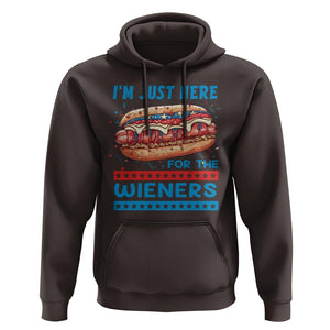 4th Of July Hoodie I'm Just Here For The Wieners Patriotic Hot Dog TS09 Dark Chocolate Print Your Wear
