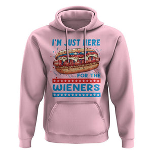4th Of July Hoodie I'm Just Here For The Wieners Patriotic Hot Dog TS09 Light Pink Print Your Wear