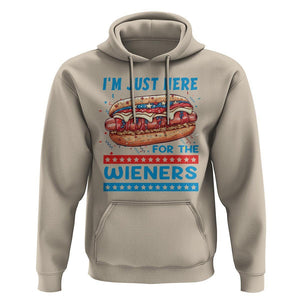 4th Of July Hoodie I'm Just Here For The Wieners Patriotic Hot Dog TS09 Sand Print Your Wear