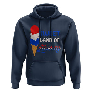 4th of July Hoodie Sweet Land of Liberty American Patriotic TS02 Navy Print Your Wear