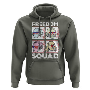 4th Of July Hoodie US Freedom Squad Washington Jefferson Hamilton Franklin TS09 Military Green Print Your Wear