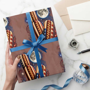 4th Of July Hotdog Fireworks Wrapping Paper Roll American Food Lovers