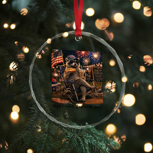 4th of July Raccoon Crystal Glass Ornament Chill The Fourth Out TS14 Print Your Wear