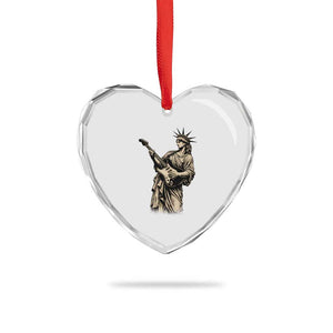 4th Of July Rock N Roll Heart Crystal Glass Ornament Funny Statue Of Liberty Playing Guitar TS12 Print Your Wear