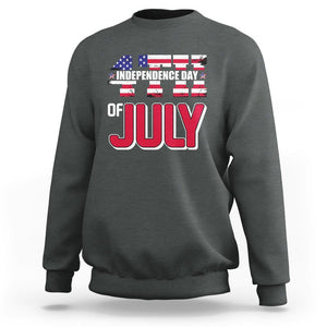 4th of July Sweatshirt Patriotic Independence Day American Flag TS02 Dark Heather Print Your Wear