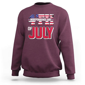 4th of July Sweatshirt Patriotic Independence Day American Flag TS02 Maroon Print Your Wear