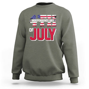4th of July Sweatshirt Patriotic Independence Day American Flag TS02 Military Green Print Your Wear
