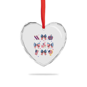 4th of July Teacher Student Heart Crystal Glass Ornament Patriotic Teaching Learning Retro Coquette TS02 Print Your Wear