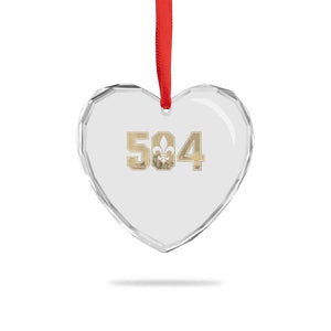 504 Nola New Orleans Louisiana LA Heart Crystal Glass Ornament Fleur De Lis TS11 Print Your Wear