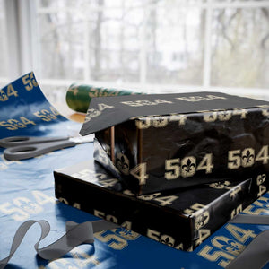 504 Nola New Orleans Louisiana LA Wrapping Paper Roll Fleur De Lis TS11 Black Print Your Wear