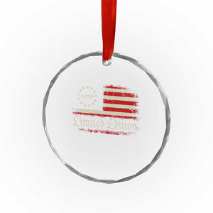 50th Birthday 1976 Limited Edition Crystal Glass Ornament Gifts for 50 Years Old Vintage American Flag TS11 Print Your Wear