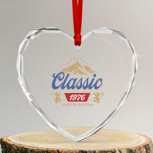 50th Birthday Beer Classic 1976 Limited Edition Heart Crystal Glass Ornament Funny Gifts for 50 Year Olds