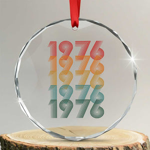 50th Birthday Crystal Glass Ornament Vintage 1976 Retro 50 Years Old Birthday