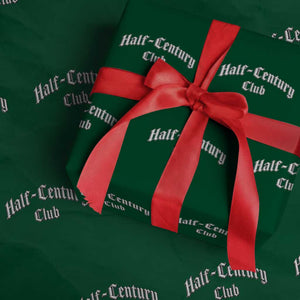 50th Birthday Wrapping Paper Roll Half Century Club Gothic 50 Years Old Bday TS11 Green Print Your Wear