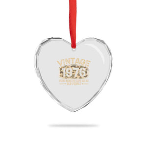 50th Birthday Gift For Men Heart Crystal Glass Ornament Retro Camo 1976 Weird Being The Same Age As Old People TS10 Print Your Wear