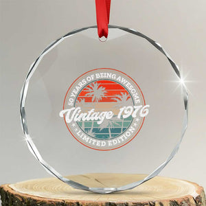 50th Birthday Gifts Crystal Glass Ornament Vintage 1976 50 Year Old Birthday TS10 Transparent Glass 3'' Circle Print Your Wear
