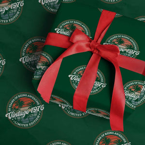 50th Birthday Gifts Wrapping Paper Roll Vintage 1976 50 Year Old Birthday TS10 Green Print Your Wear
