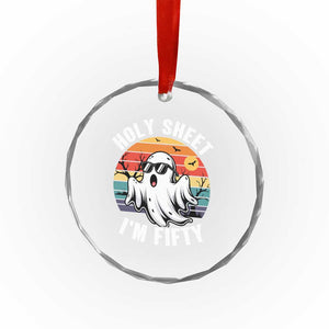 50th Birthday Halloween Ghost Crystal Glass Ornament Holy Sheet I'm Fifty