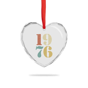 50th Birthday Heart Crystal Glass Ornament Retro Vintage 1976 50 Year Old Gifts TS10 Print Your Wear