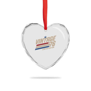 50th Birthday Heart Crystal Glass Ornament Vintage 1976 50 Years Old Birthday USA Stripes TS11 Print Your Wear