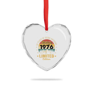 50th Birthday Heart Crystal Glass Ornament Vintage 1976 Limited Edition Retro 50 Years Of Being Awesome Mountain