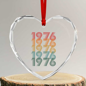 50th Birthday Heart Crystal Glass Ornament Vintage 1976 Retro 50 Years Old Birthday