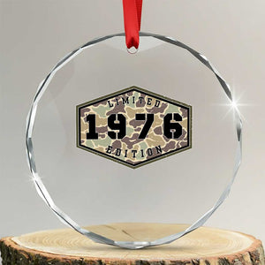 50th Birthday Hunting Crystal Glass Ornament 1976 Limited Edition Vintage Camouflage Gifts For Turning 50