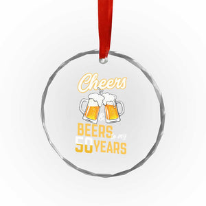 50th Birthday Party Gift Crystal Glass Ornament Cheers Beers To My 50 Years TS12 Print Your Wear