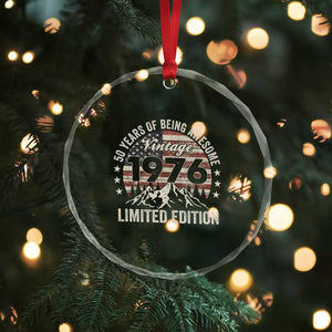 50th Birthday Vintage 1976 Limited Edition Crystal Glass Ornament 50 Years Of Being Awesome American Flag TS11 Print Your Wear