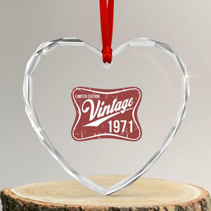55th Birthday Beer Lover Vintage 1971 Limited Edition Heart Crystal Glass Ornament Red Metal Beer Soft Sign Graphic