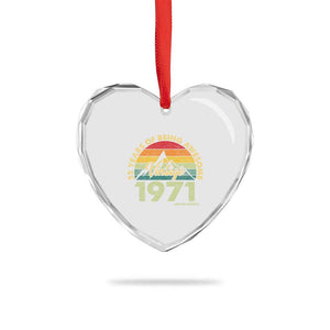 55th Birthday Heart Crystal Glass Ornament Vintage 1971 Limited Edition 55 Year Old Gift