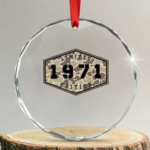 55th Birthday Hunting Crystal Glass Ornament 1971 Limited Edition Vintage Camouflage Gifts For Turning 55
