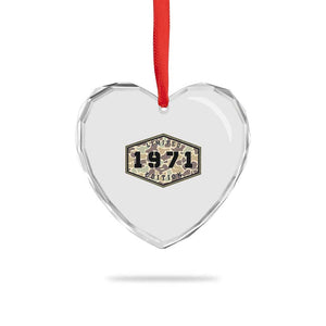 55th Birthday Hunting Heart Crystal Glass Ornament 1971 Limited Edition Vintage Camouflage Gifts For Turning 55