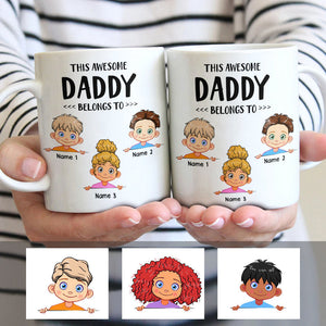 Personalized Father's Day Gift, This Awesome Mom Dad Grandma Grandpa Belongs To Mug CTM One Size 11oz size Custom - Printyourwear