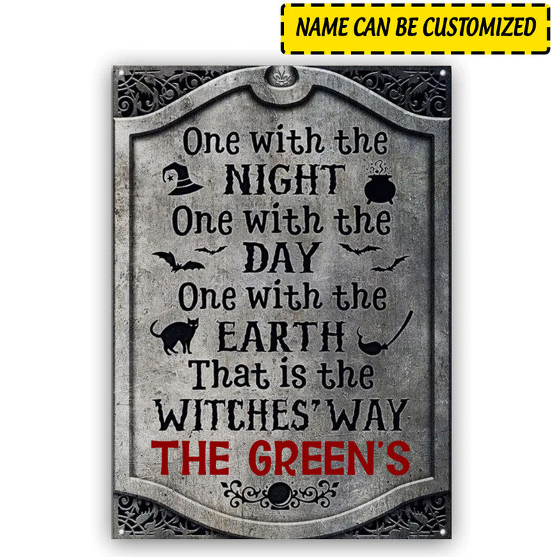 Halloween Personalized Metal Signs That Is The Witches Way CTM One Size 24x18 inch (60.96x45.72 cm) Custom - Printyourwear