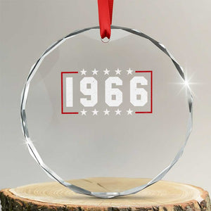 60th Birthday Crystal Glass Ornament Vintage 1966 60 Years Old Birthday Stars And Stripes