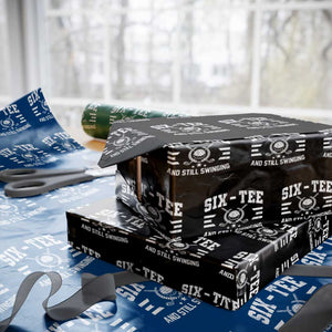 60th Birthday Golf Wrapping Paper Roll Funny Six Tee And Still Swinging 60 Years Old TS11 Black Print Your Wear