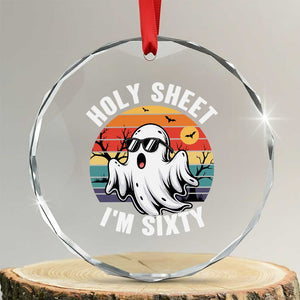 60th Birthday Halloween Ghost Crystal Glass Ornament Holy Sheet I'm Sixty