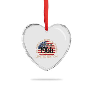 60th Birthday Heart Crystal Glass Ornament Vintage 1966 60 Year Old Birthday USA Flag TS10 Print Your Wear
