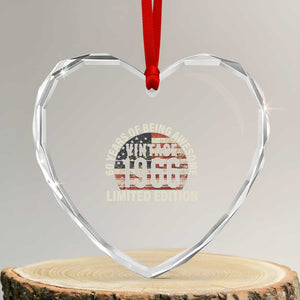 60th Birthday Heart Crystal Glass Ornament Vintage 1966 Limited Edition 60 Years Of Being Awesome American Flag - Print Your Wear