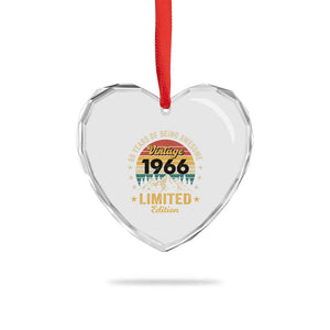 60th Birthday Heart Crystal Glass Ornament Vintage 1966 Limited Edition Retro 60 Years Of Being Awesome Mountain