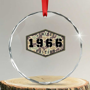 60th Birthday Hunting Crystal Glass Ornament 1966 Limited Edition Vintage Camouflage Gifts For Turning 60