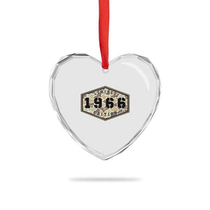 60th Birthday Hunting Heart Crystal Glass Ornament 1966 Limited Edition Vintage Camouflage Gifts For Turning 60