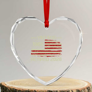 60th Birthday Retirement Heart Crystal Glass Ornament Vintage 1966 Retired 2026 American Flag TS11 Transparent Glass 3'' Heart Print Your Wear