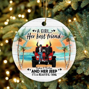 Personalized Jeep Besties Ornaments Off Road Gift For Best Friends A Girl... Her Best Friend CTM Custom - Printyourwear