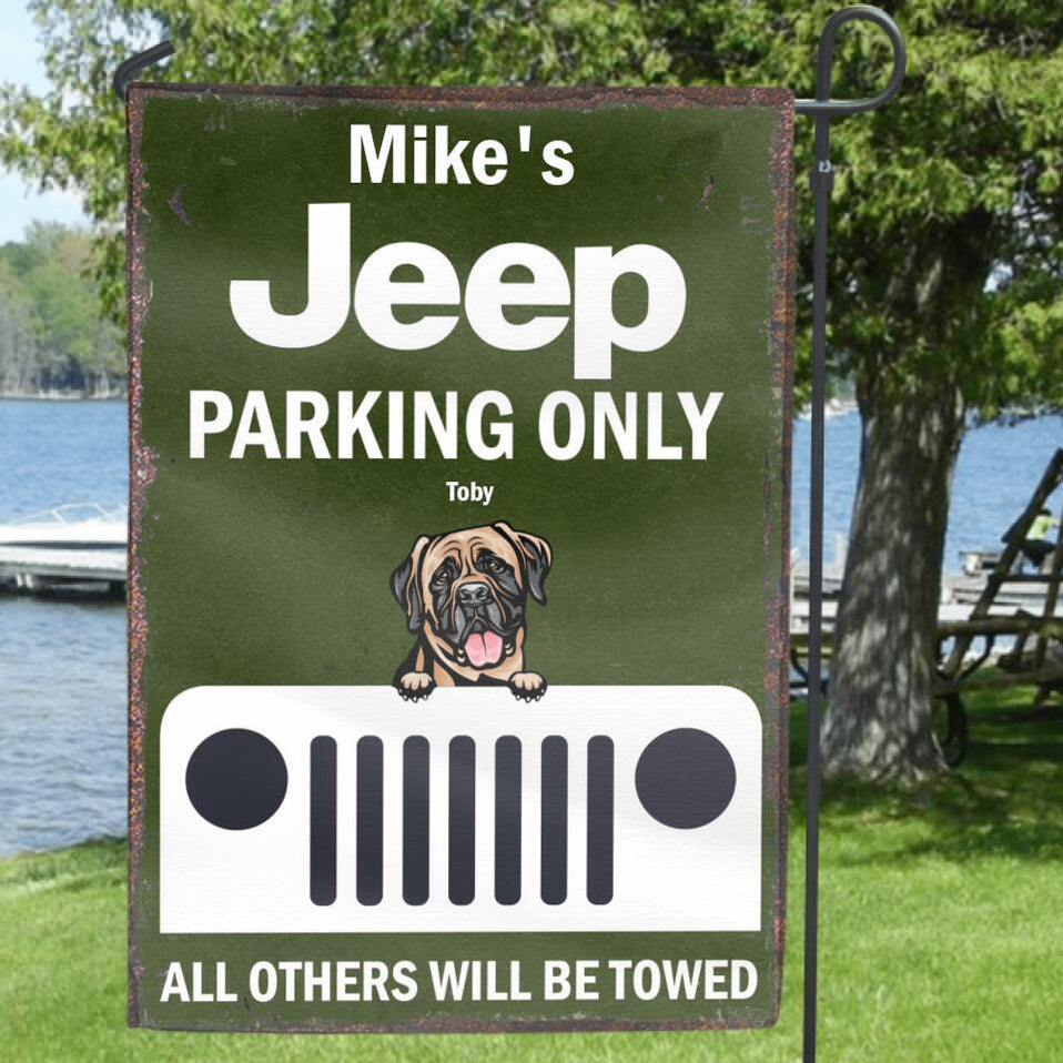 Personalized Jeep Flag Dog Off Road Car Flag Upto 4 Dogs Best Gift For Dog Lover CTM One Size Custom - Printyourwear