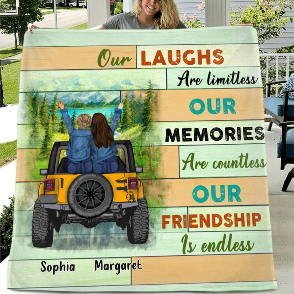 Personalized Jeep Blanket Off Road Girl Blanket Gift Idea For Best Friends Our Friendship Is Endless CTM Custom - Printyourwear