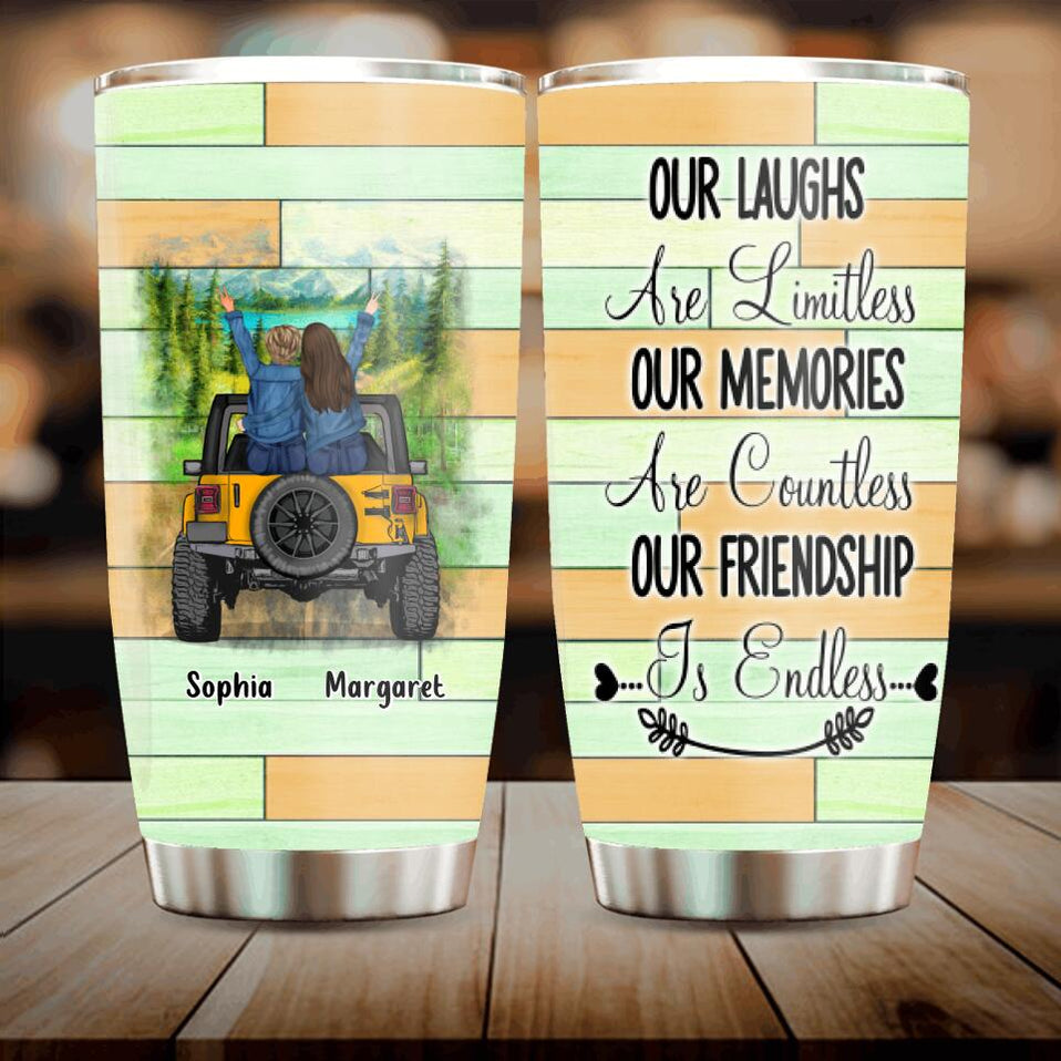 Personalized Jeep Off Road Girl Tumbler Gift Idea For Best Friends Our Friendship Is Endless CTM Custom - Printyourwear